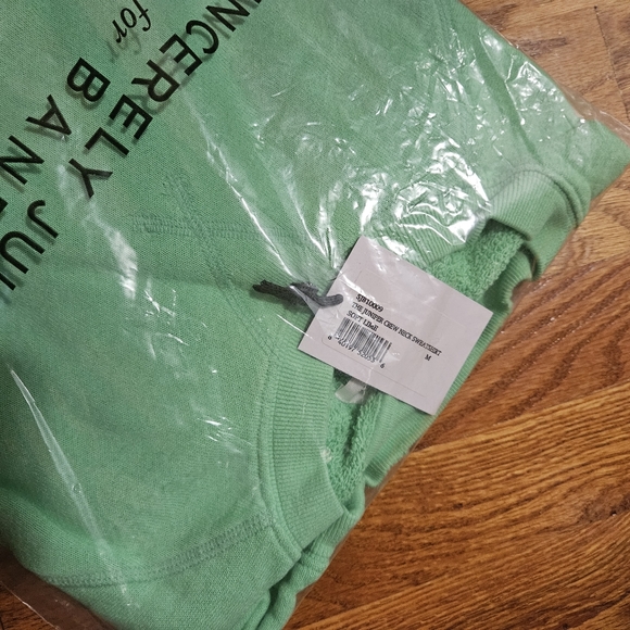 Bandier x Sincerely Jules The Juniper Crew Neck Sweatshirt Soft Lime Size Medium - Picture 5 of 5